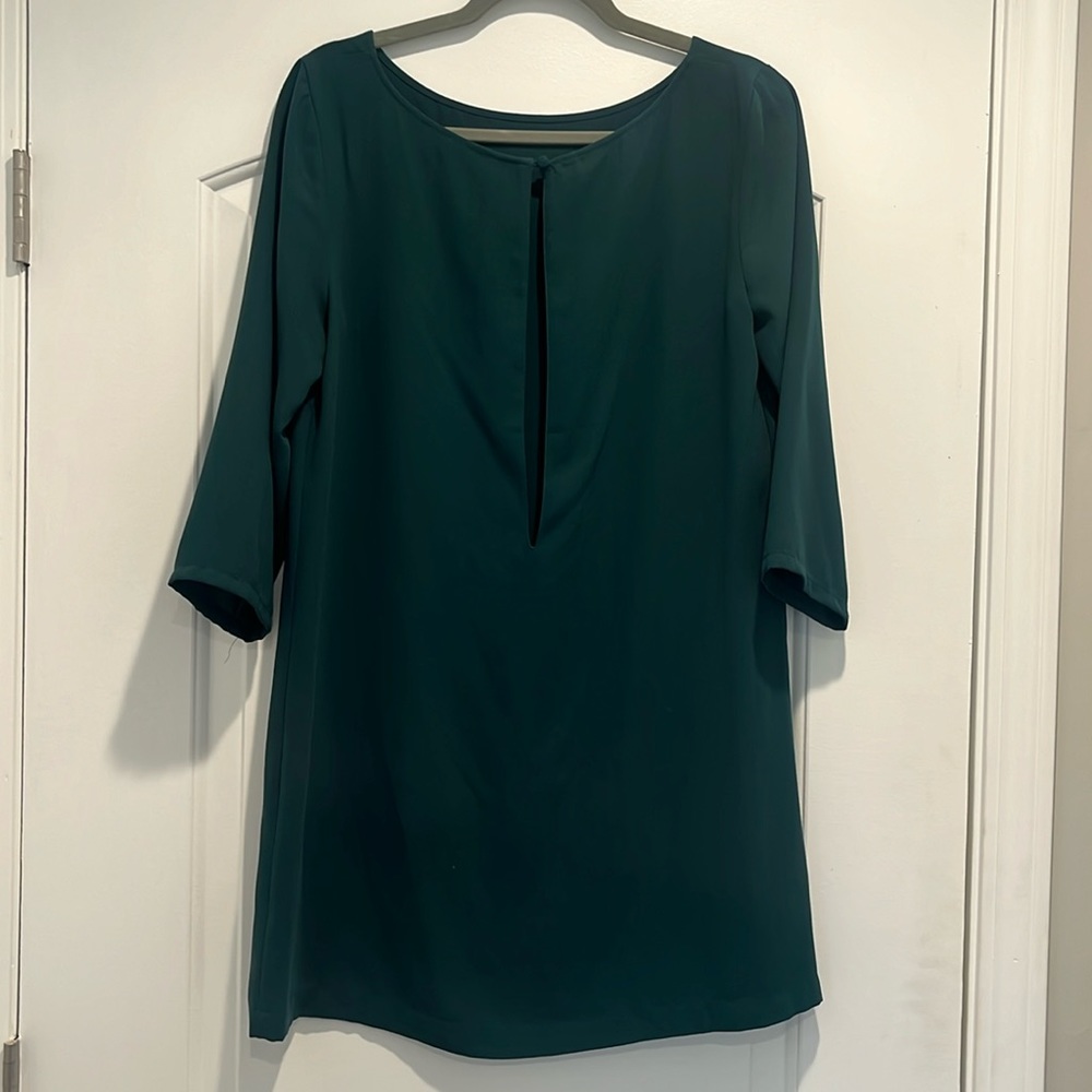 Leith Open Back Shift in emerald green
